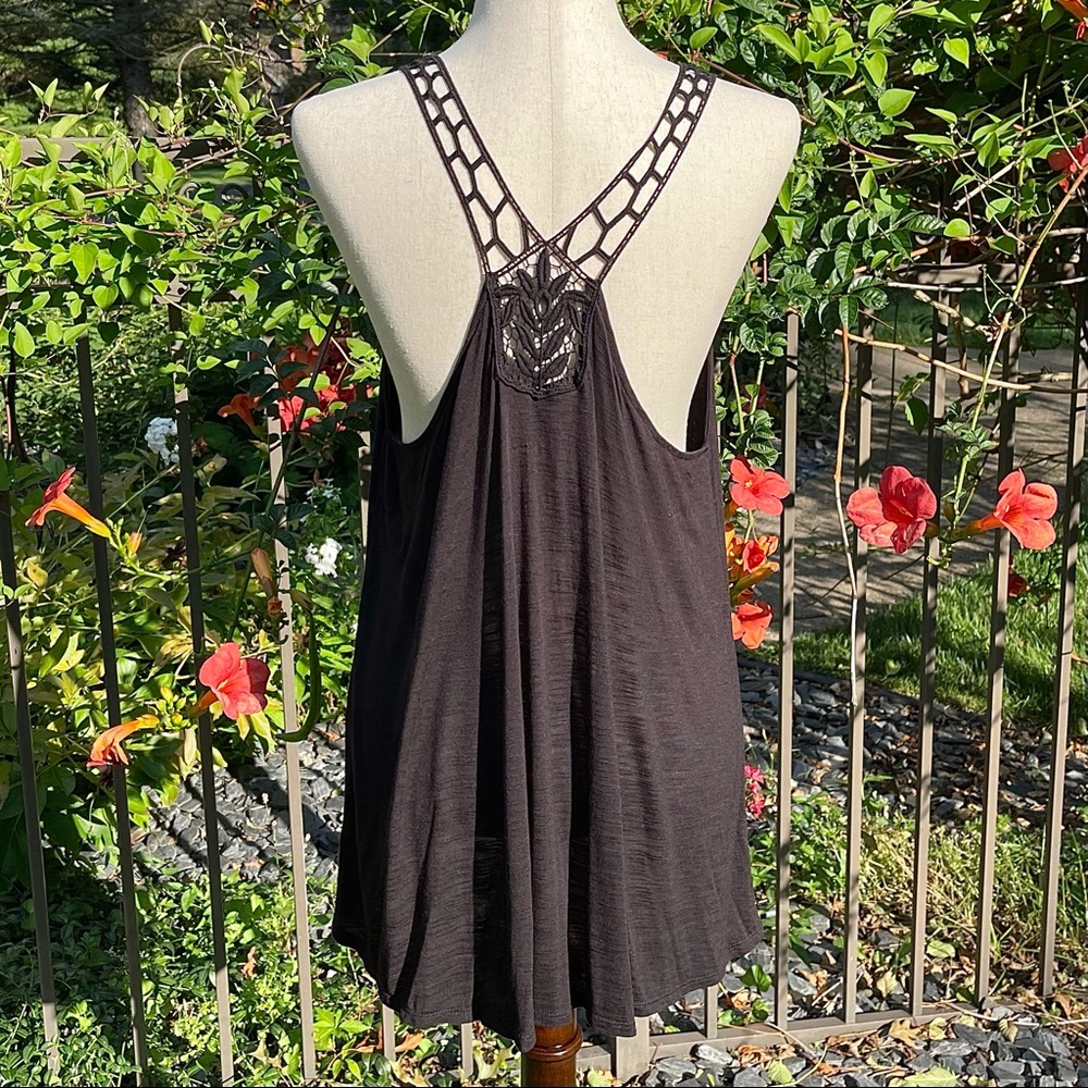 Aeropostale Sexy Crochet Back Long Henley Tank Top - Picture 6 of 16